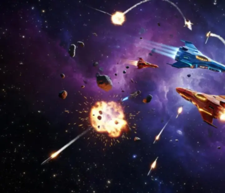 Astro Duel 2 felülnézetes űrcsata több űrhajóval